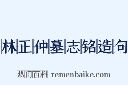 林正仲墓志铭造句是什么意思的图片